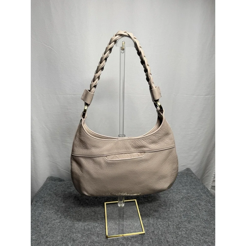 HOBO Brand Madison Shoulder Bag Ivory/Taupe Leather NWOT
